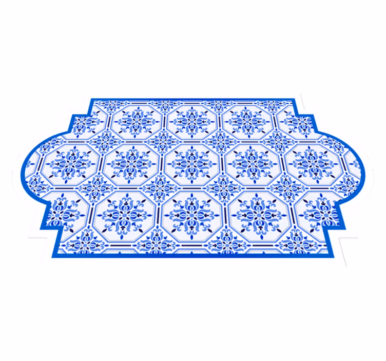 Lisbon tiles style entrance hall vinyl rug - TenStickers