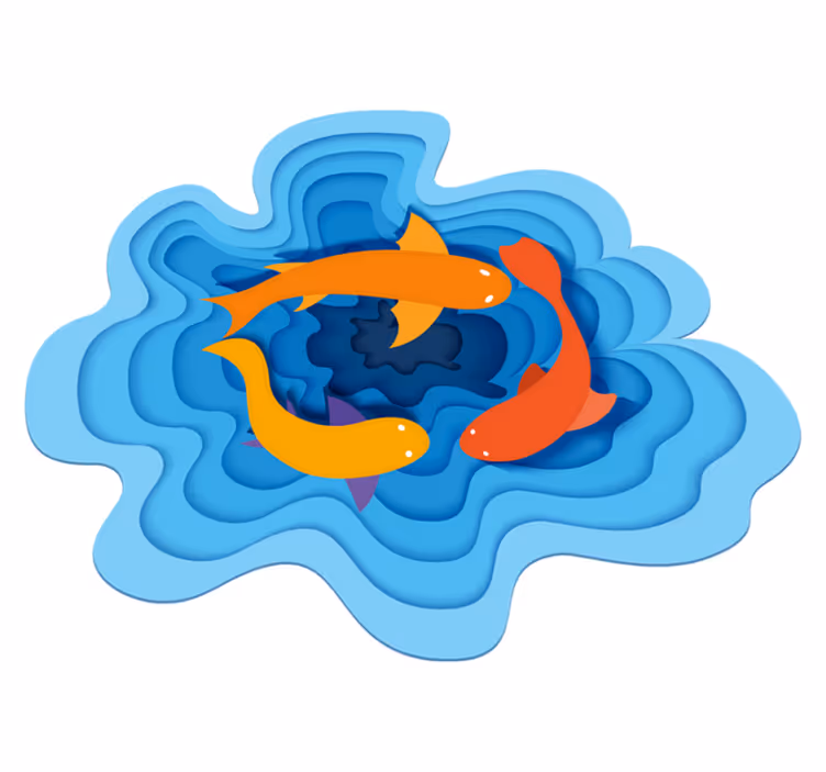 Aquatic Koi Pattern animal mat - TenStickers
