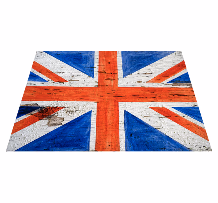 Distressed Union Jack map rug - TenStickers