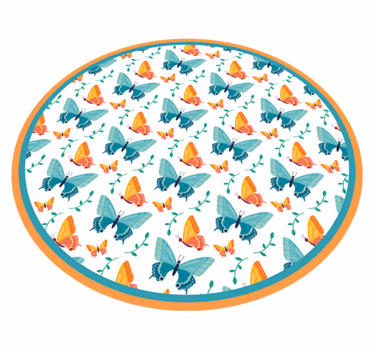 Butterfly Circular Design nursery rug - TenStickers