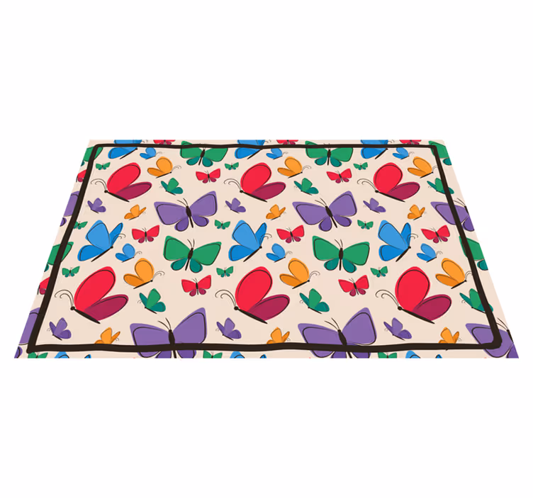 Butterfly Abundance floral rug - TenStickers