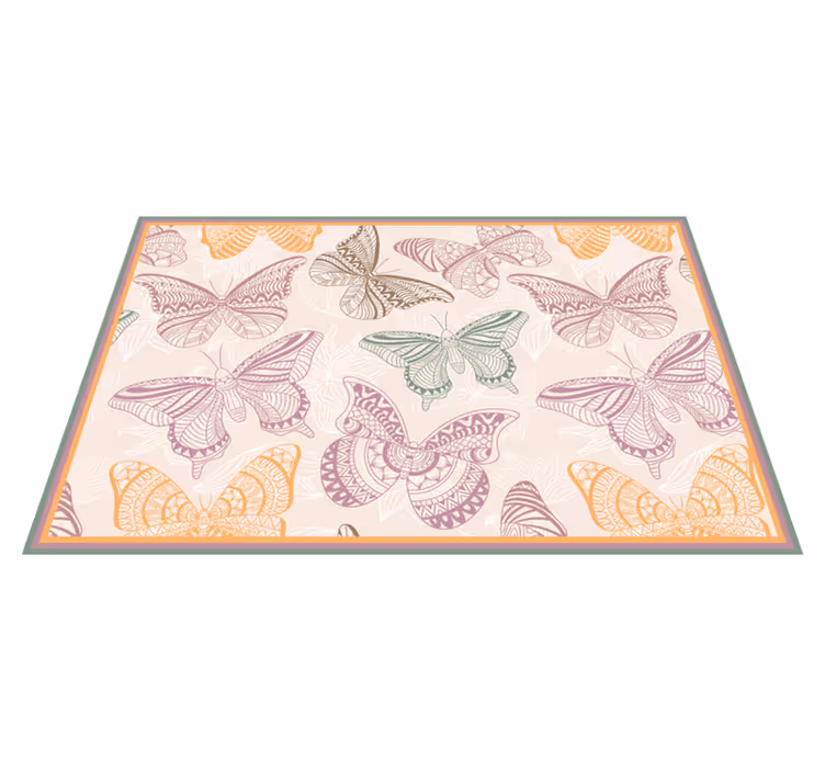 Butterfly Circular Art mandala rug - TenStickers