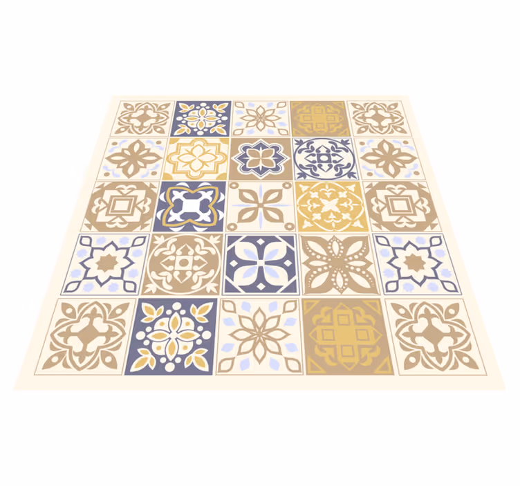 Limestone spanish tiles vinyl rug - TenStickers