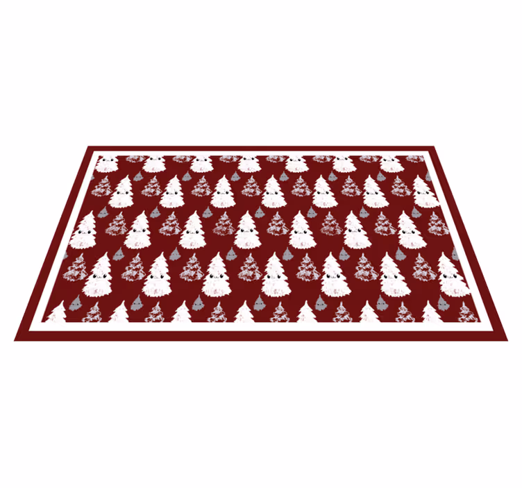 Festive Fir Pattern christmas rug - TenStickers