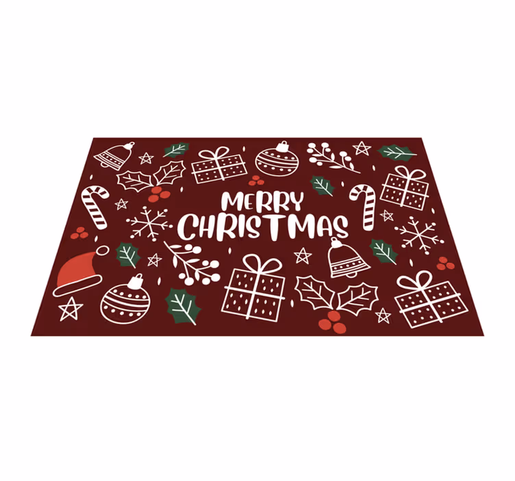 Festive Holiday Symbols christmas rug - TenStickers