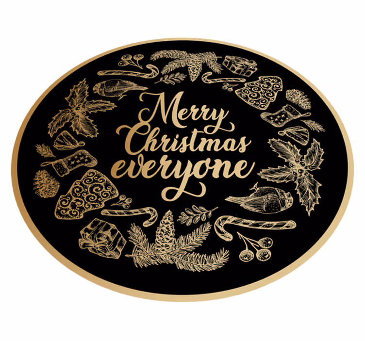 Festive Holiday Greeting christmas rug - TenStickers