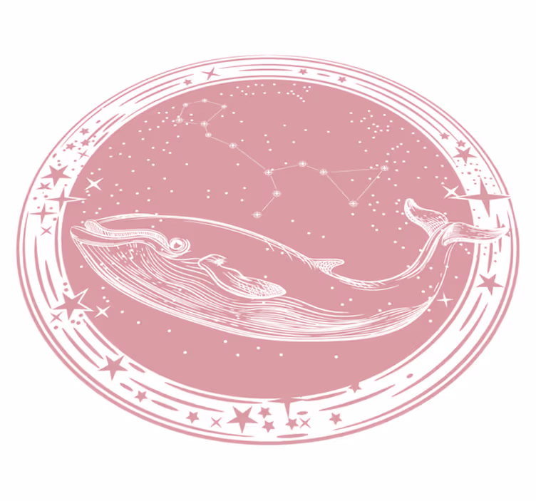 Whale Constellation Circle star rug - TenStickers