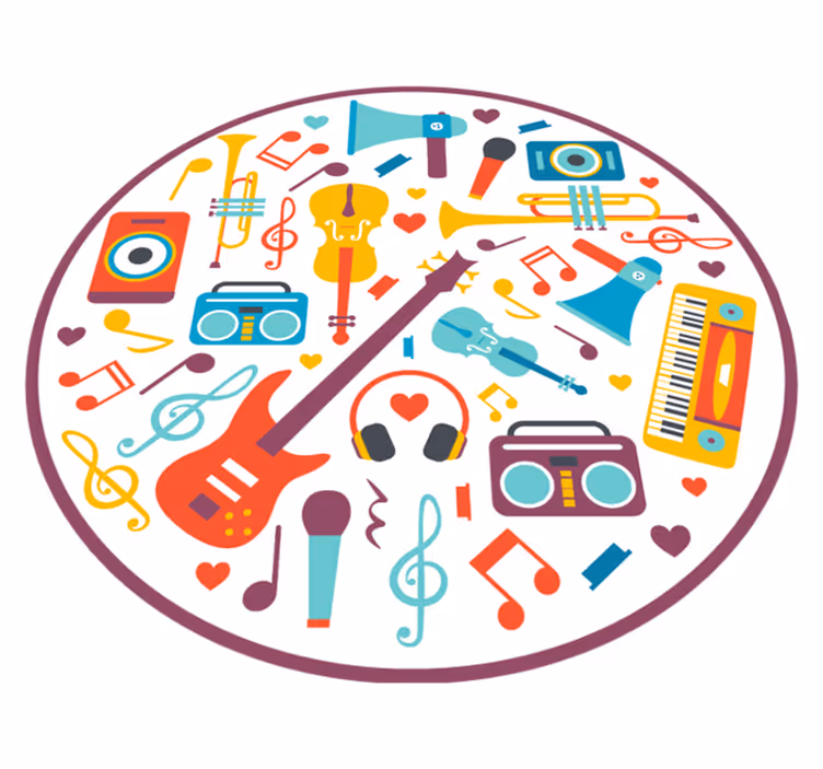 Musical Playtime Circle kids rug - TenStickers
