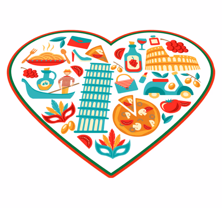 italian most famous icons modern rug - TenStickers