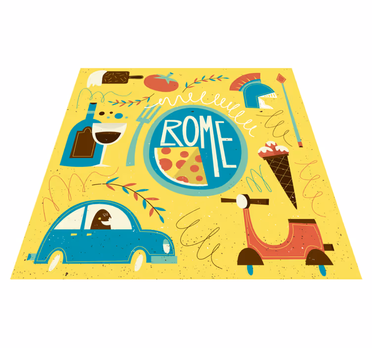 Rome Theme Illustration alphabet carpet - TenStickers