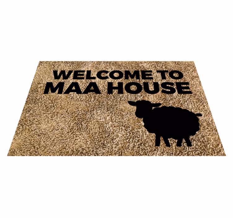 WELCOME MAA HOUSE quote rug - TenStickers