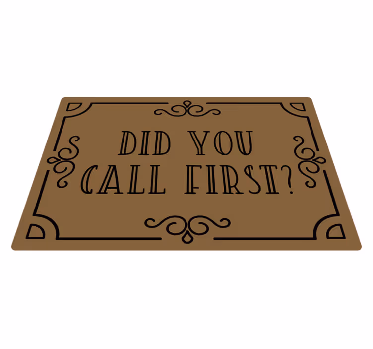 Call First Reminder quote rug - TenStickers