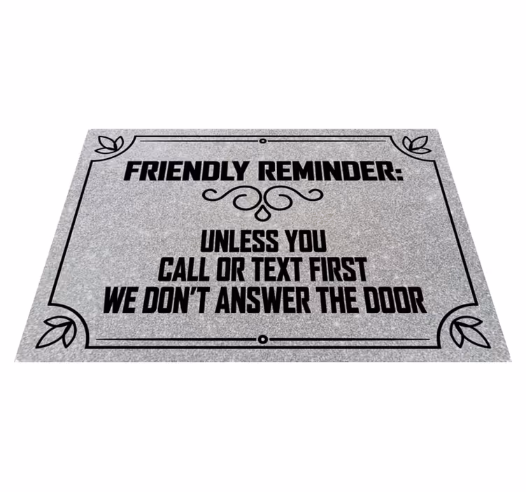 Friendly reminder custom rug - TenStickers