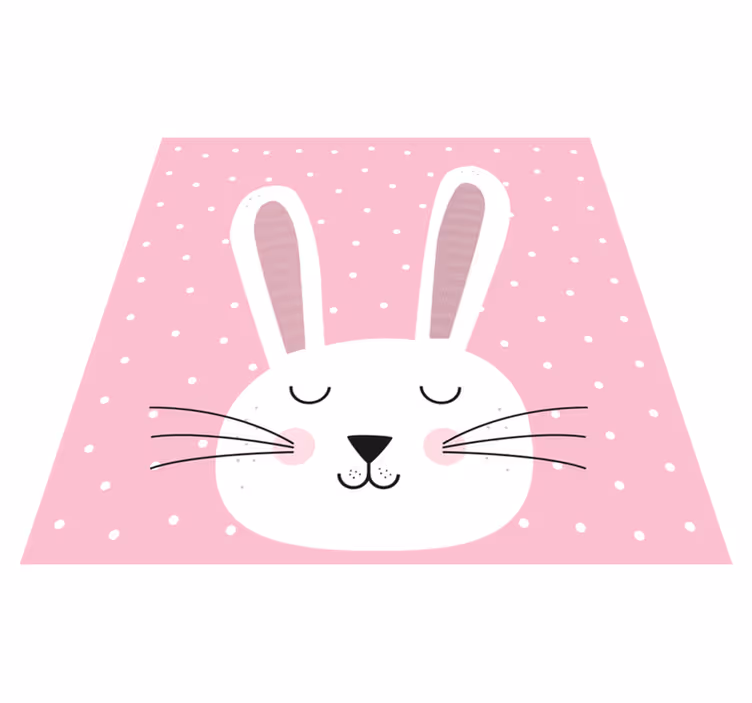Cute pink bunny kids vinyl rug - TenStickers