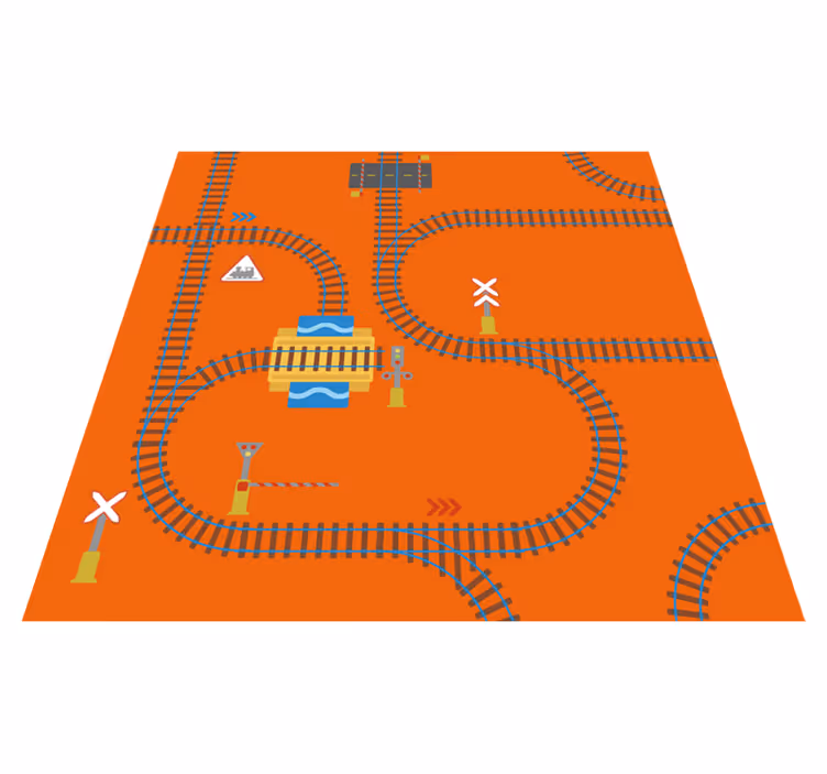 Playful Track Layout game rug - TenStickers
