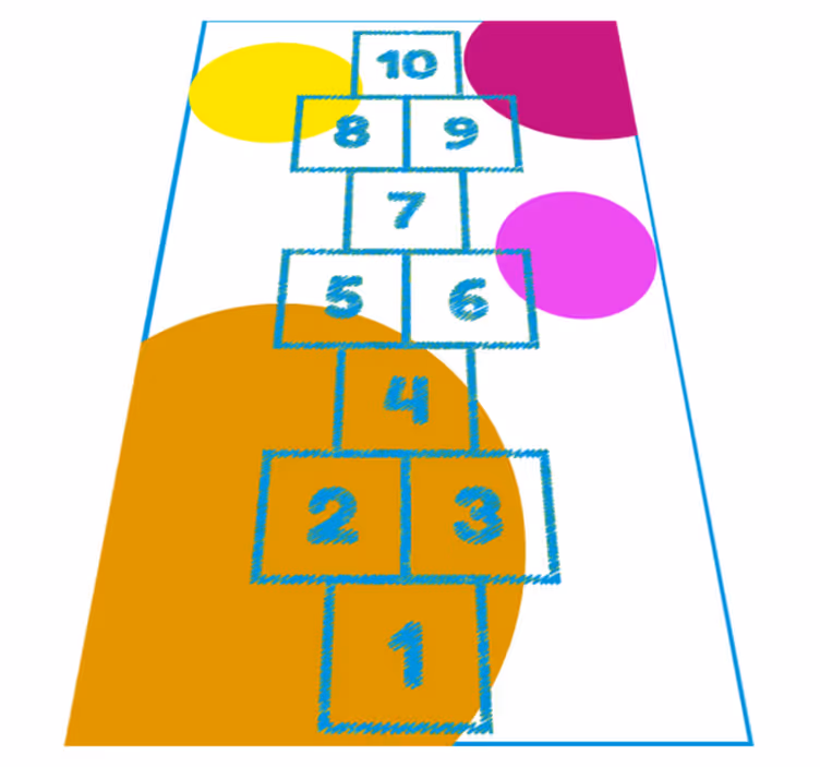 Hopscotch Graphic game rug - TenStickers