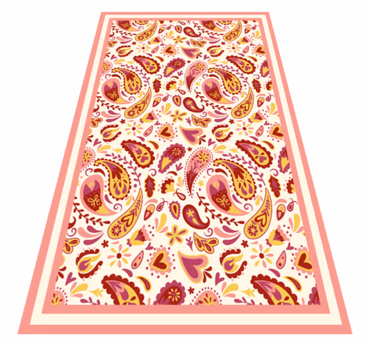 cool floral shapes floral vinyl rug - TenStickers