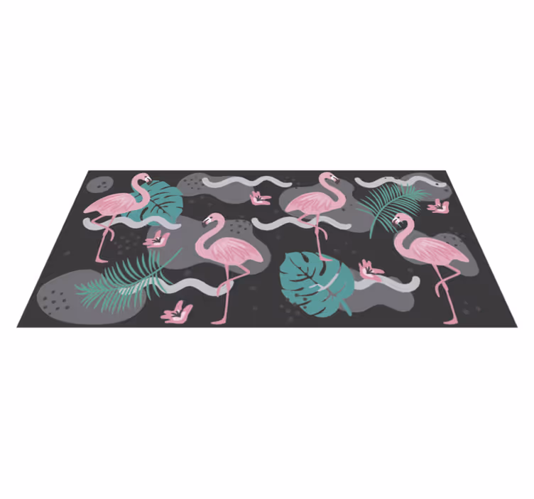 Tropical Flamingo Pattern animal mat - TenStickers