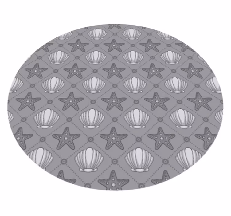 Seashell Starfish Pattern animal print rug - TenStickers