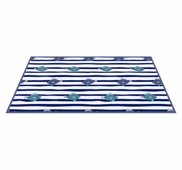 Striped Fish Pattern animal mat - TenStickers