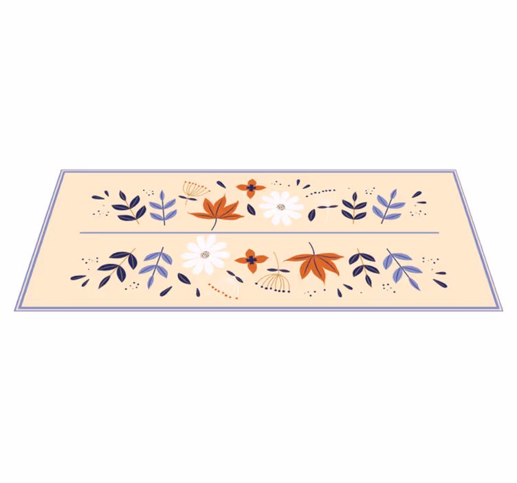 Botanical Motif Ensemble floral rug - TenStickers