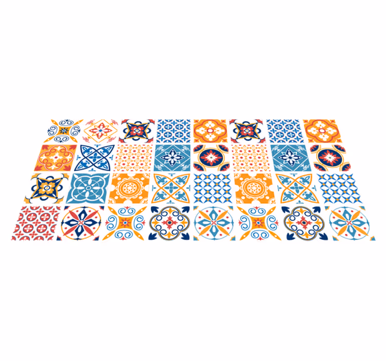 hand painted Portuguese tiles tile carpet - TenStickers