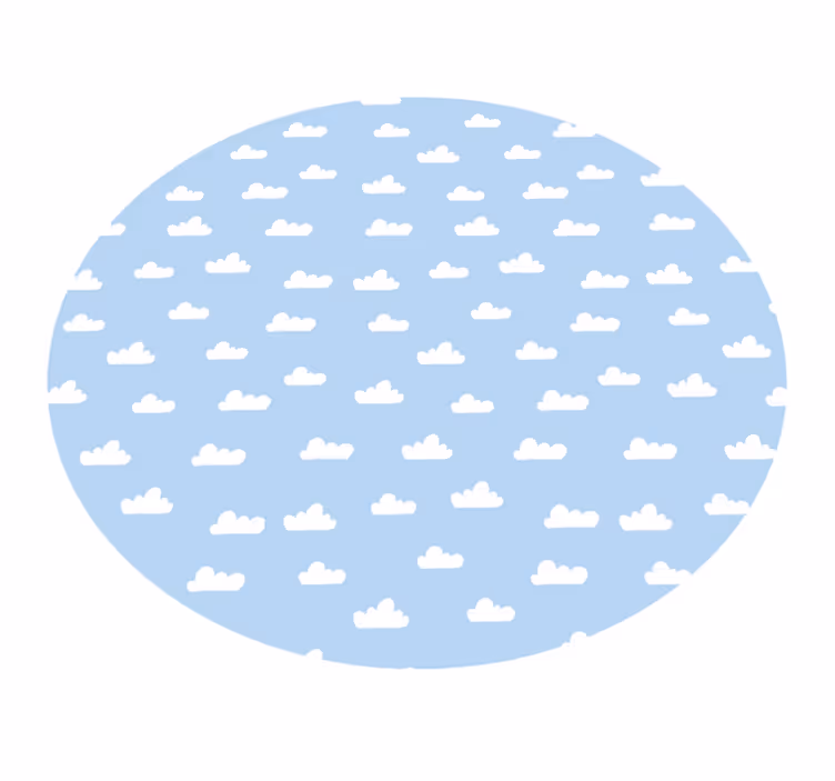 Cloudy Sky Circle kids carpet - TenStickers
