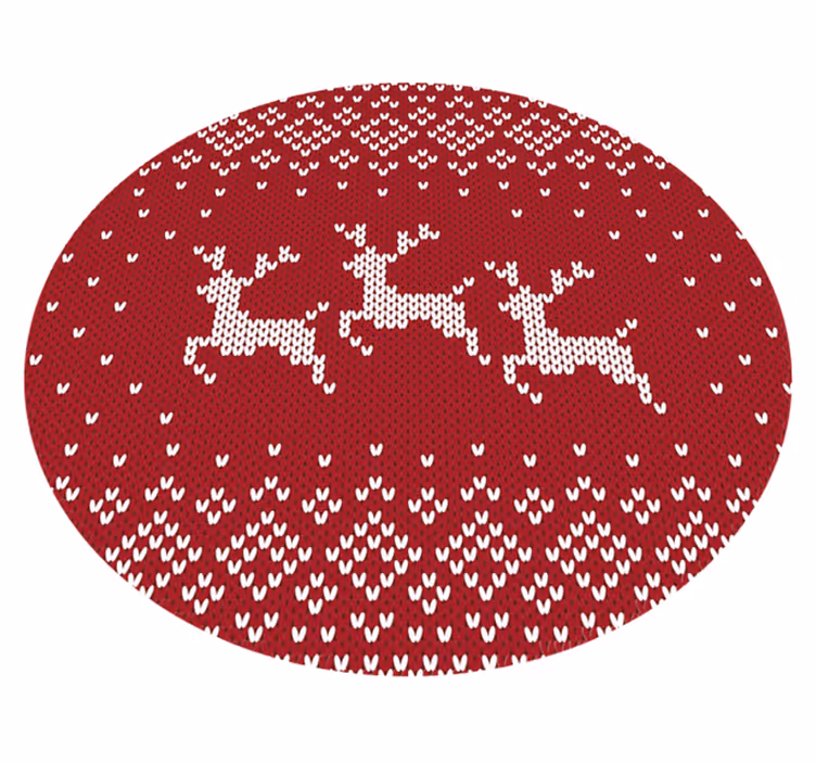 Reindeer Motif christmas rug - TenStickers