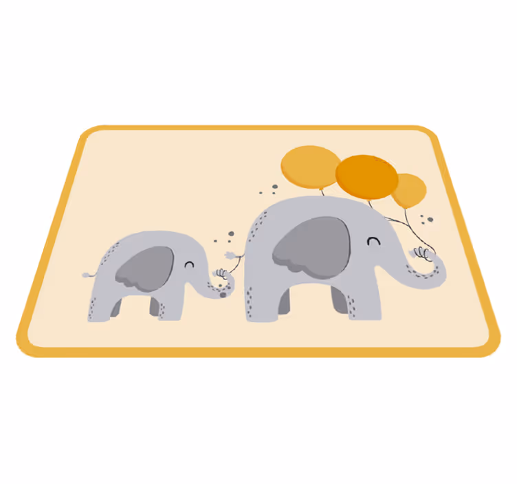 Elephant Companions nursery rug - TenStickers