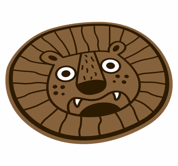 Lion Cartoon Circle kids carpet - TenStickers