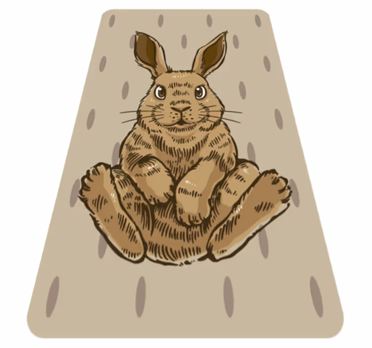 Sitting Bunny Illustration nursery rug - TenStickers