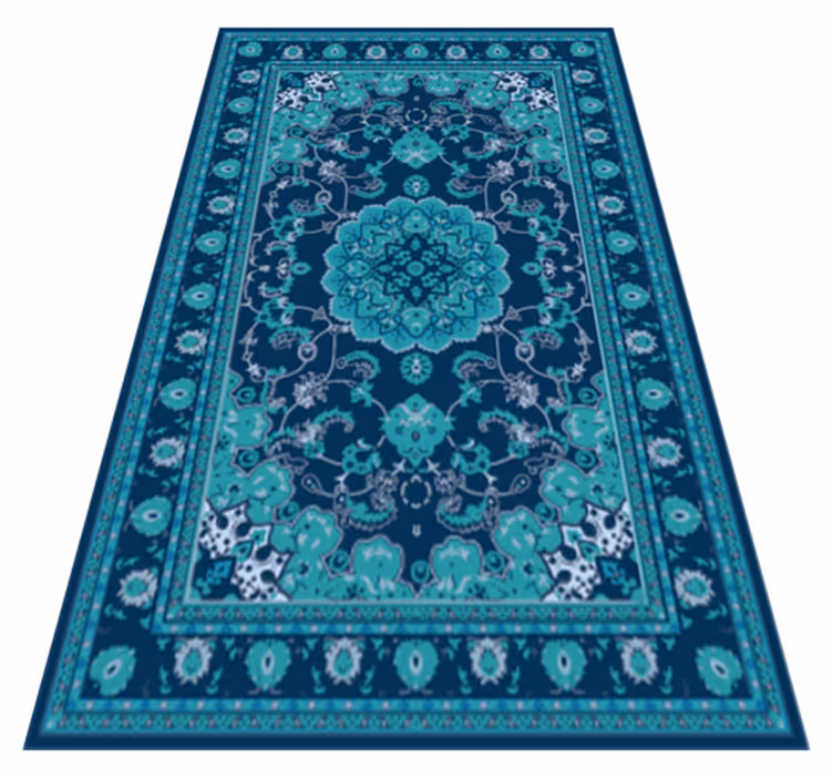 Mandala rug teal mandala elegance - TenStickers