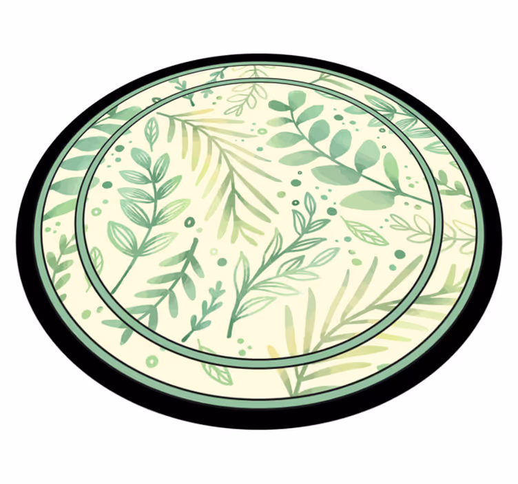 Botanical Motif Accent floral rug - TenStickers