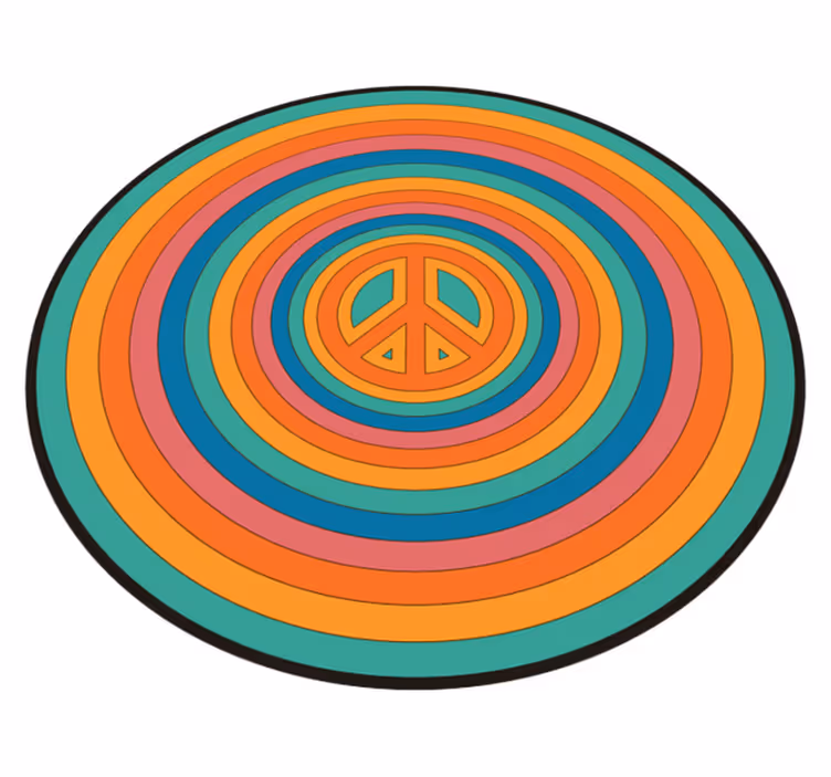 Colorful Peace Symbol teenage bedroom rug - TenStickers