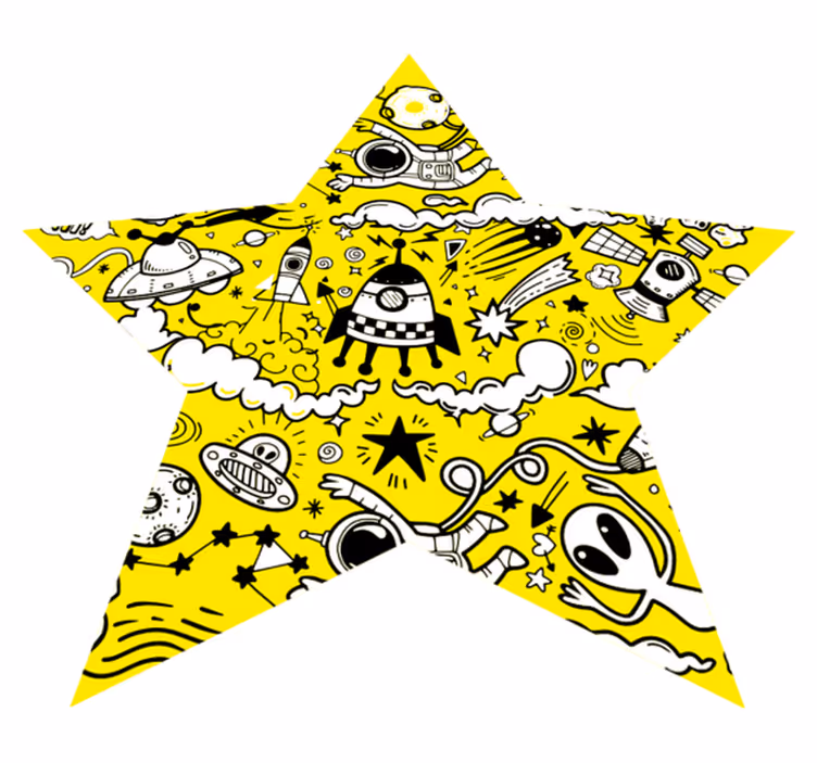 Alien Doodle Star kids carpet - TenStickers