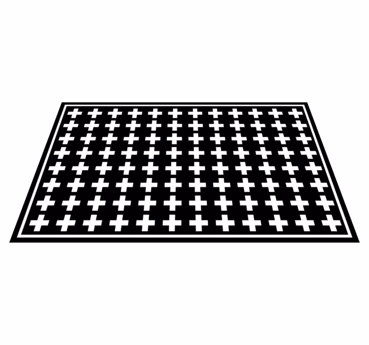 White and Black Cross minimal rug - TenStickers