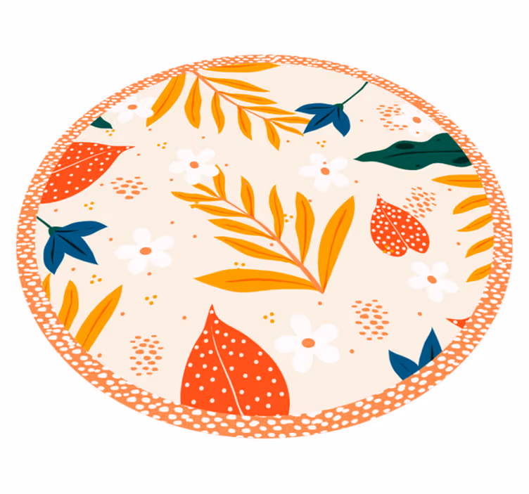 Autumnal Botanical Pattern floral rug - TenStickers