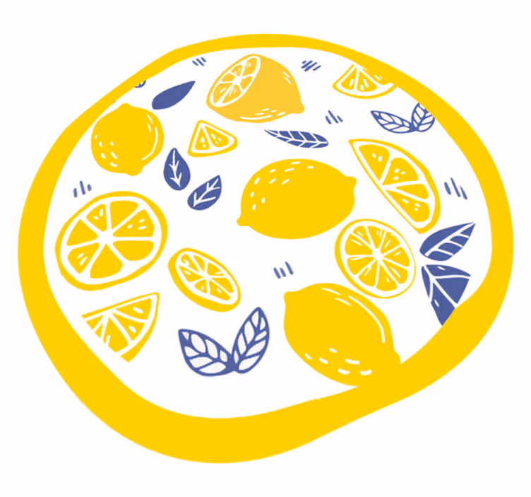 Citrus Pattern Circle floral rug - TenStickers