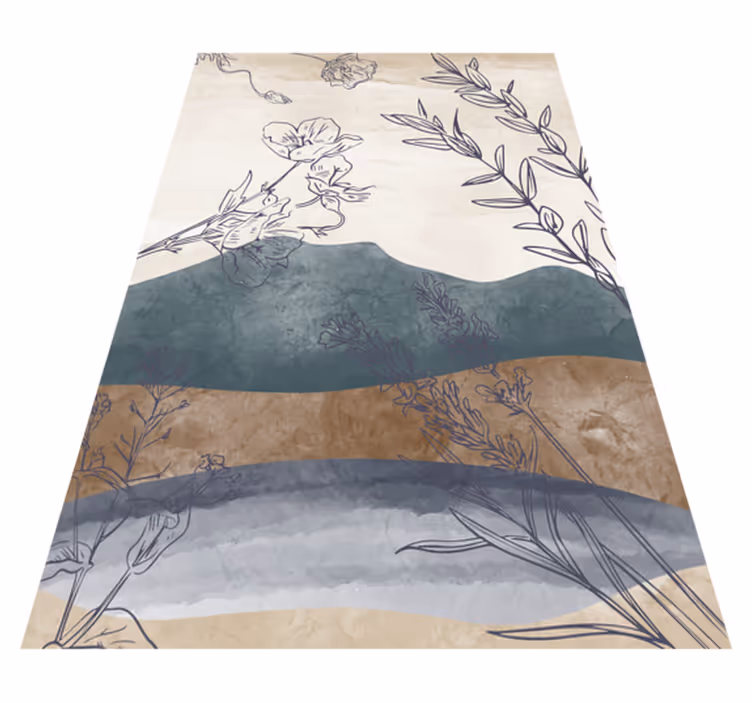 Botanical Silhouette floral rug - TenStickers