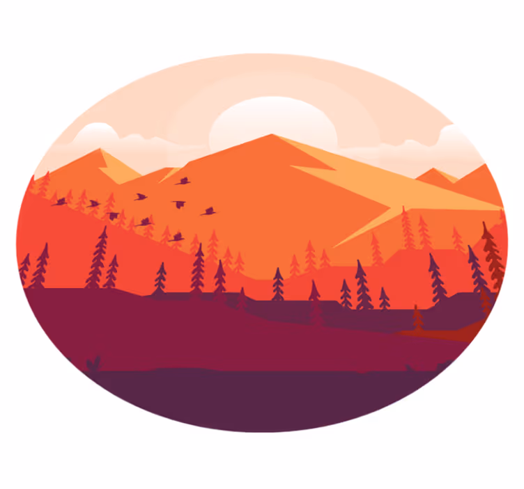 Mountainous Landscape texture rug - TenStickers