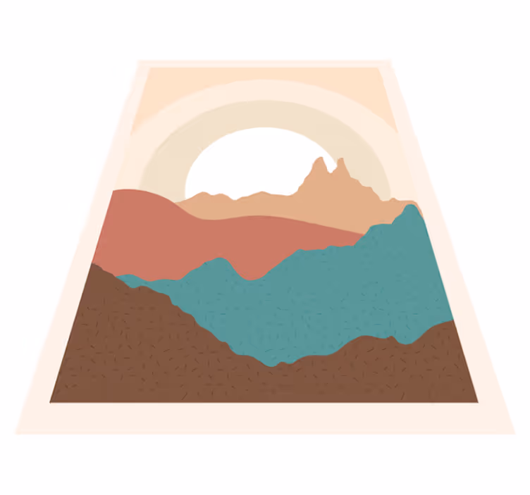 Abstract Mountain Layers nature rug - TenStickers