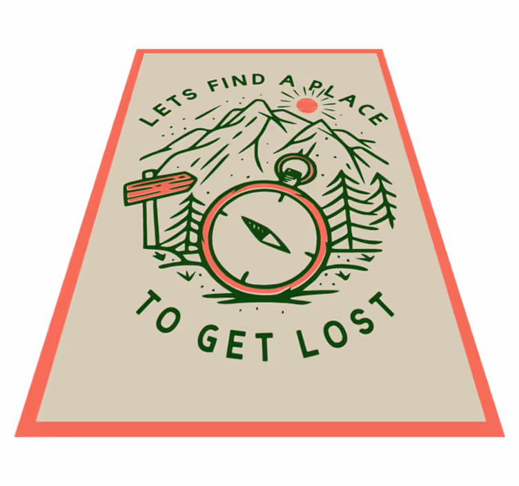 Let's get lost text vinyl rug - TenStickers