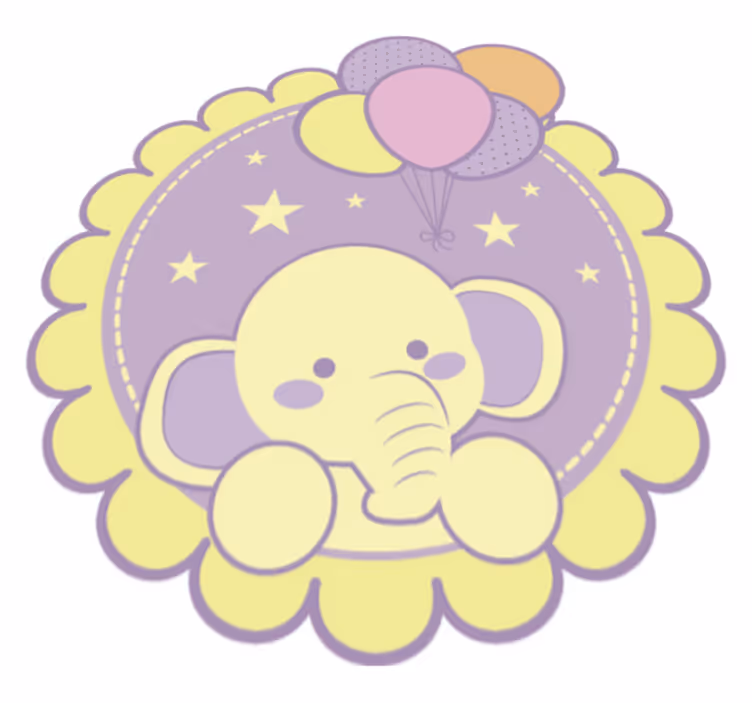 Elephant Balloons kids carpet - TenStickers