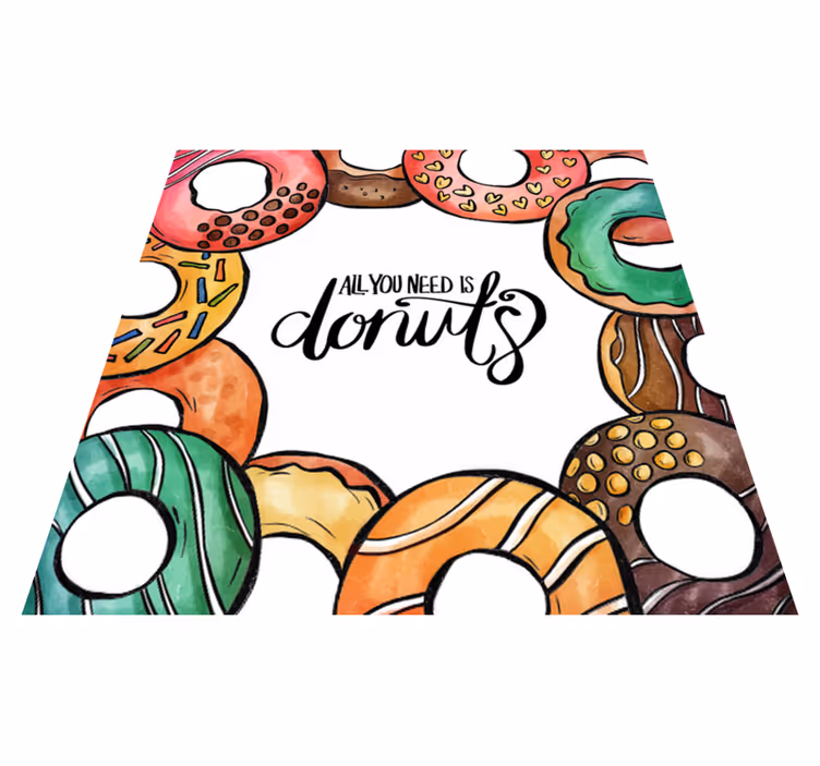 Need Donuts Design quote rug - TenStickers