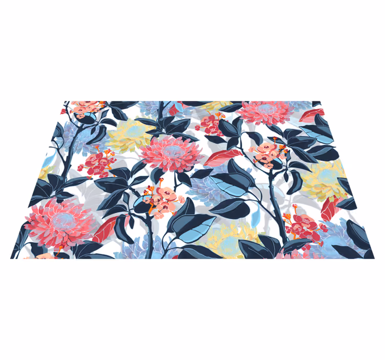 Floral rug with detailed floral arrangement design - TenStickers