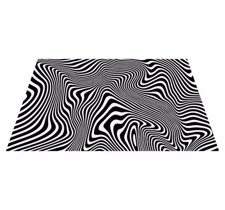 Wavy Optical Illusion stripes rug - TenStickers