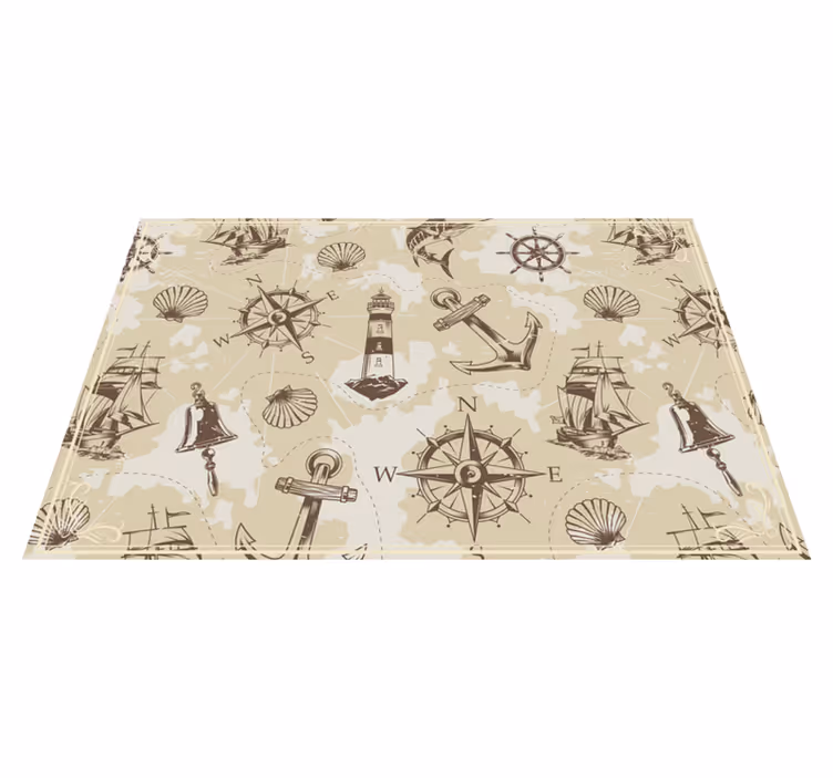 Nautical Exploration Motifs vintage rug - TenStickers