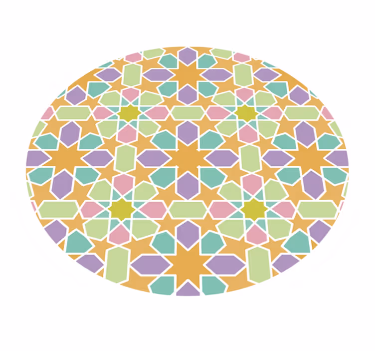 Star Mosaic Circle geometric rug - TenStickers