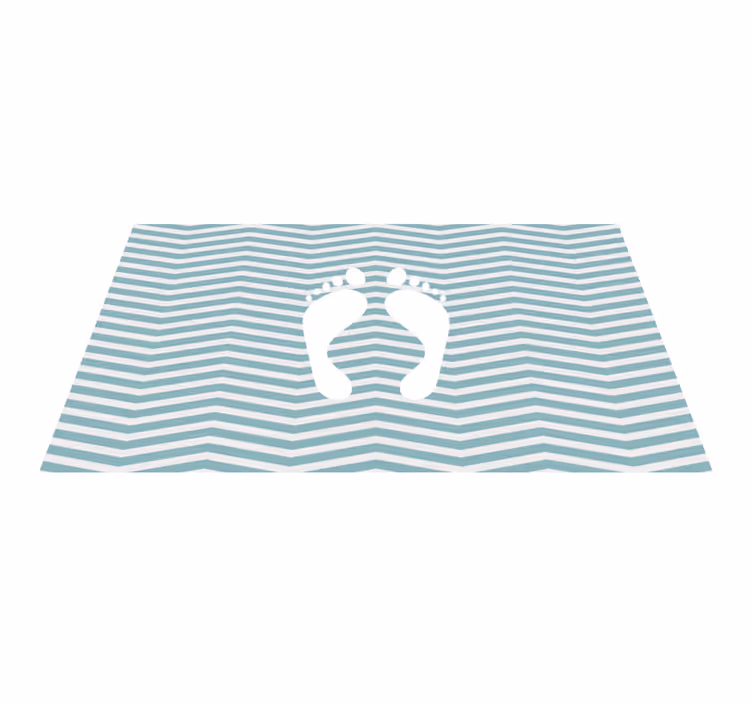Striped Footprint stripes rug - TenStickers