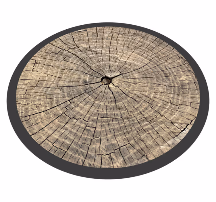 Log Cross-Section wood effect rug - TenStickers